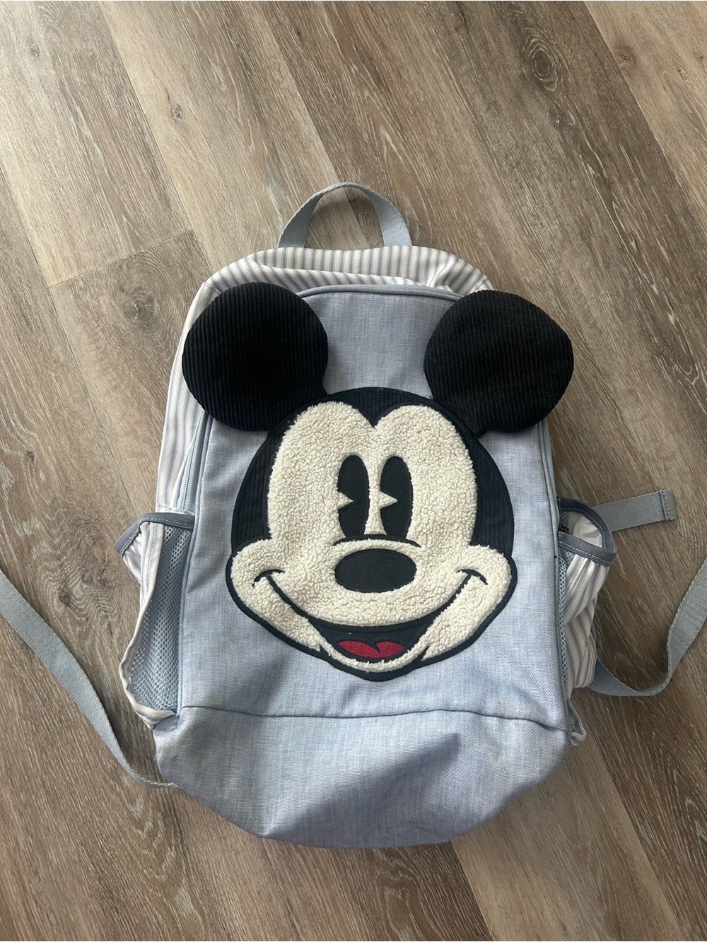 Pottery Barn Kids light blue Mickey Face Backpack -